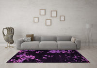 Machine Washable Abstract Purple Modern Rug, wshabs4281pur