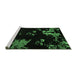 Sideview of Machine Washable Abstract Emerald Green Modern Area Rugs, wshabs4281emgrn