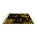 Sideview of Machine Washable Abstract Yellow Modern Rug, wshabs4281yw