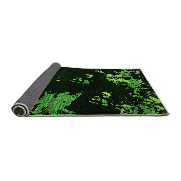 Sideview of Abstract Green Modern Rug, abs4281grn