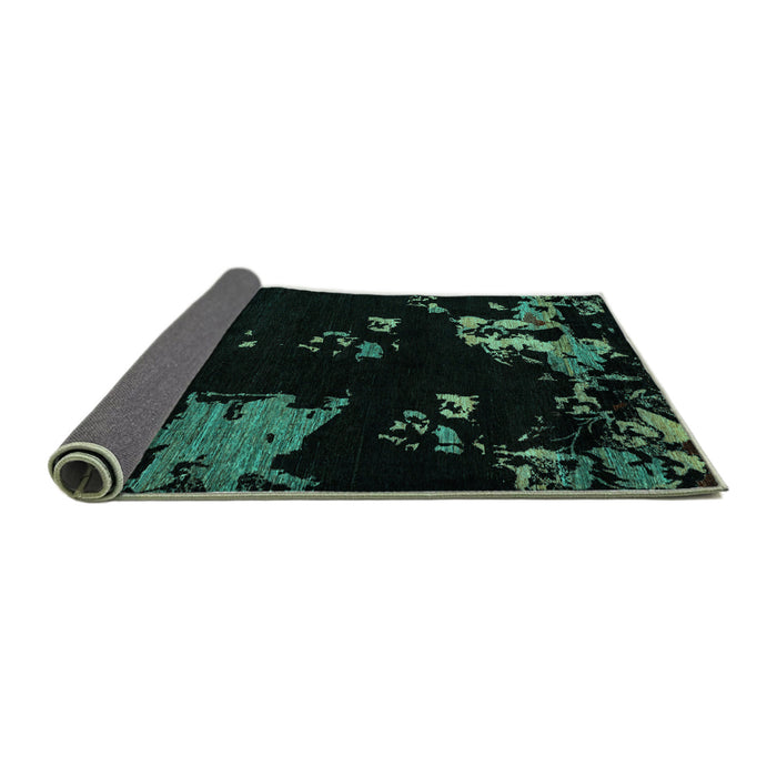 Sideview of Abstract Turquoise Modern Rug, abs4281turq
