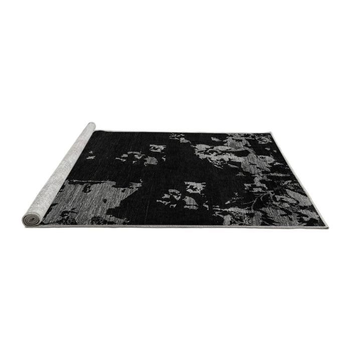 Sideview of Machine Washable Abstract Gray Modern Rug, wshabs4281gry