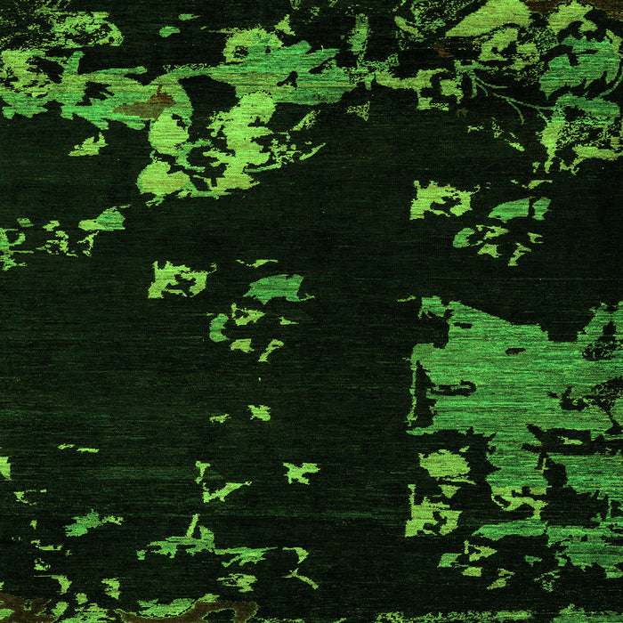 Square Abstract Green Modern Rug, abs4281grn