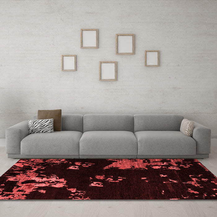 Modern Red Washable Rugs