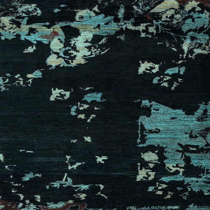 Square Abstract Light Blue Modern Rug, abs4281lblu