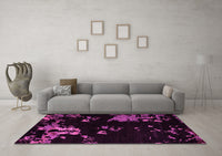 Machine Washable Abstract Pink Modern Rug, wshabs4281pnk