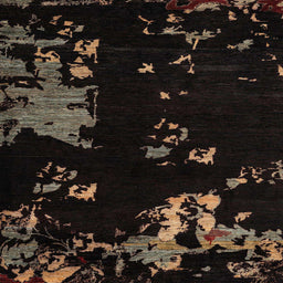 Square Abstract Dark Brown Modern Rug, abs4281