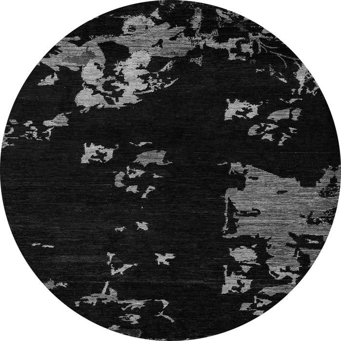 Round Abstract Gray Modern Rug, abs4281gry