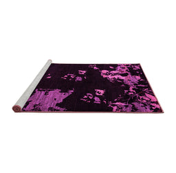 Sideview of Machine Washable Abstract Pink Modern Rug, wshabs4281pnk