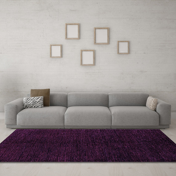 Machine Washable Abstract Purple Modern Area Rugs in a Living Room, wshabs4282pur