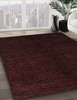 Abstract Red Modern Rug in Family Room, abs4282
