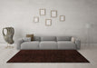 Machine Washable Abstract Brown Modern Rug in a Living Room,, wshabs4282brn