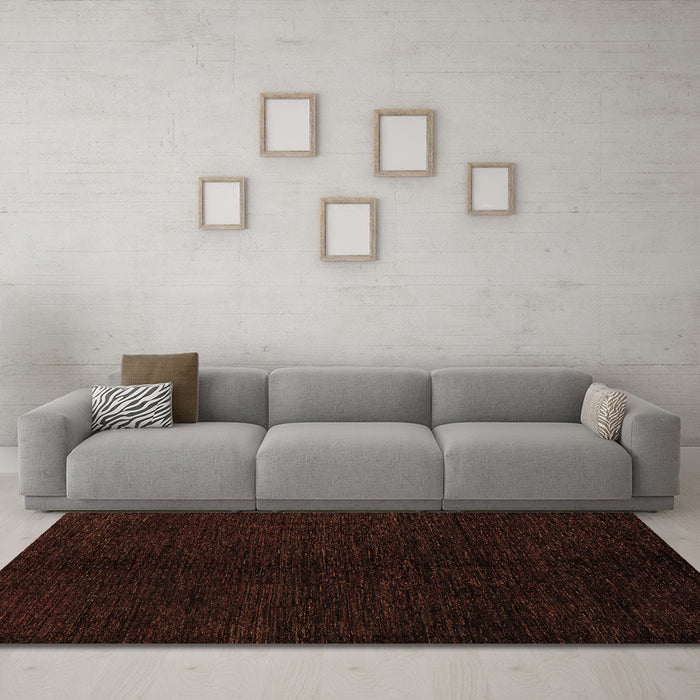 Machine Washable Abstract Brown Modern Rug in a Living Room,, wshabs4282brn