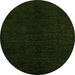 Round Machine Washable Abstract Green Modern Area Rugs, wshabs4282grn