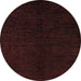 Round Abstract Red Modern Rug, abs4282