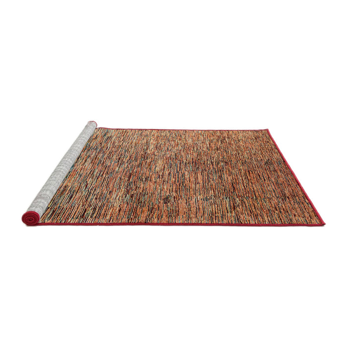 Sideview of Machine Washable Abstract Fire Brick Red Rug, wshabs4283