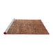 Sideview of Machine Washable Abstract Fire Brick Red Rug, wshabs4283