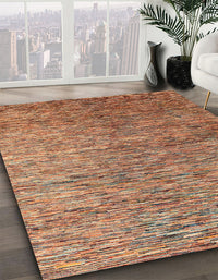 Abstract Fire Brick Red Modern Rug, abs4283