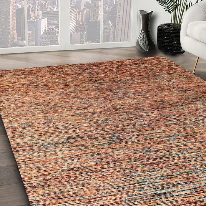 Machine Washable Abstract Fire Brick Red Rug in a Family Room, wshabs4283