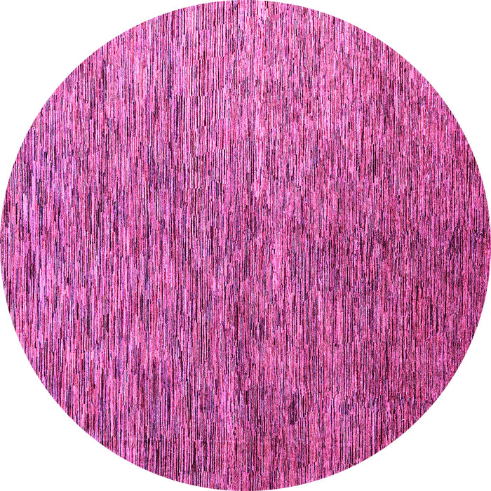 Round Machine Washable Abstract Pink Modern Rug, wshabs4283pnk