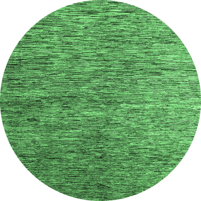 Round Abstract Emerald Green Modern Rug, abs4283emgrn