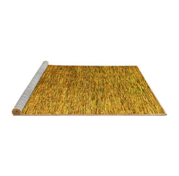 Sideview of Machine Washable Abstract Yellow Modern Rug, wshabs4283yw