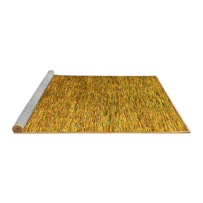 Sideview of Machine Washable Abstract Yellow Modern Rug, wshabs4283yw