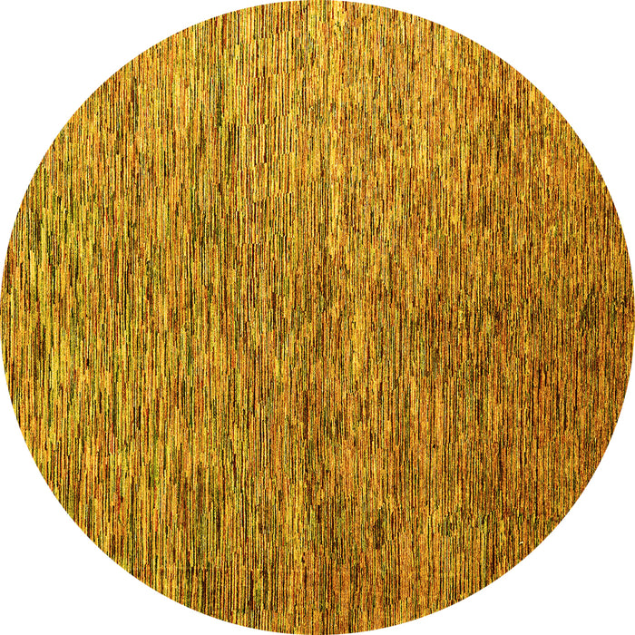 Round Abstract Yellow Modern Rug, abs4283yw