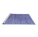 Sideview of Machine Washable Abstract Blue Modern Rug, wshabs4283blu