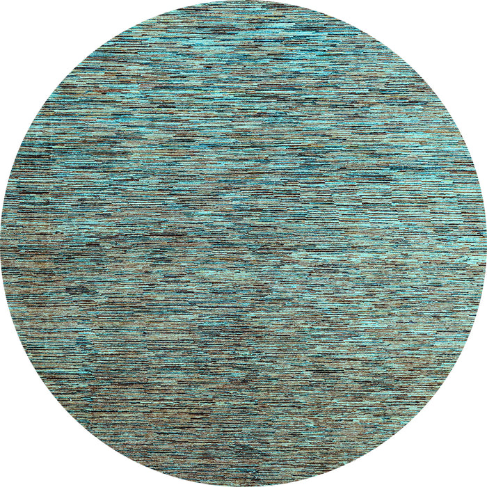 Round Abstract Light Blue Modern Rug, abs4283lblu