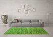 Machine Washable Abstract Green Modern Area Rugs in a Living Room,, wshabs4283grn