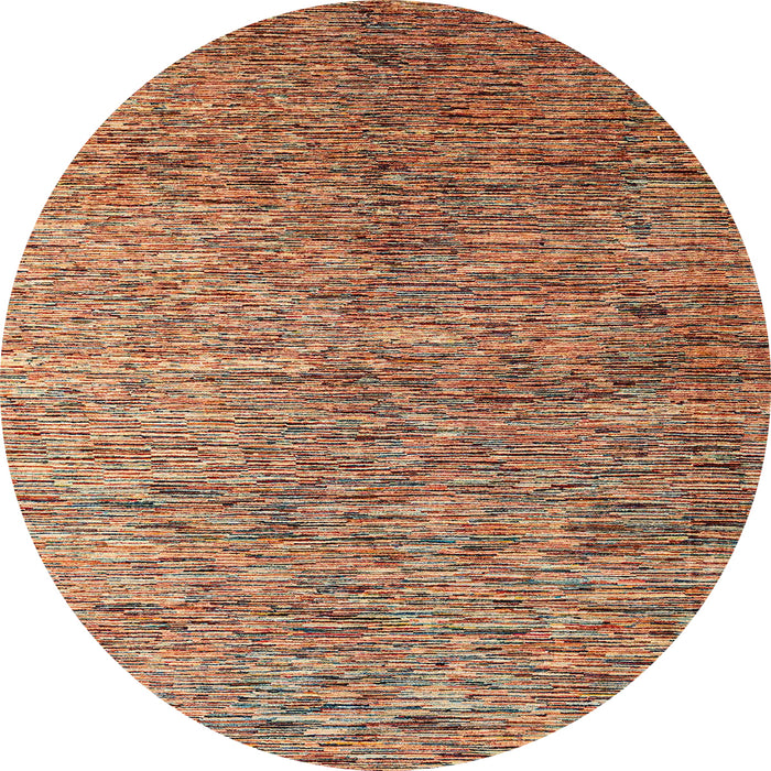 Round Machine Washable Abstract Fire Brick Red Rug, wshabs4283
