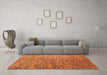 Machine Washable Abstract Orange Modern Area Rugs in a Living Room, wshabs4283org