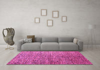 Machine Washable Abstract Pink Modern Rug, wshabs4283pnk