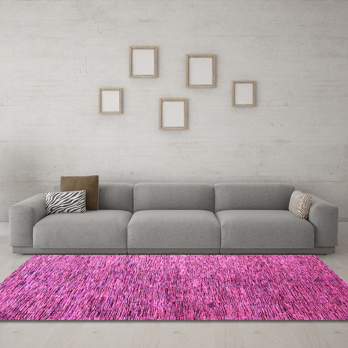 Machine Washable Abstract Pink Modern Rug in a Living Room, wshabs4283pnk
