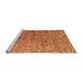 Sideview of Machine Washable Abstract Orange Modern Area Rugs, wshabs4283org