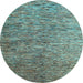 Round Machine Washable Abstract Light Blue Modern Rug, wshabs4283lblu