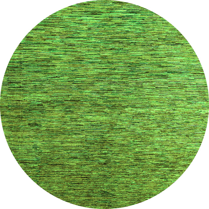 Round Abstract Green Modern Rug, abs4283grn