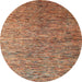 Round Abstract Fire Brick Red Modern Rug, abs4283