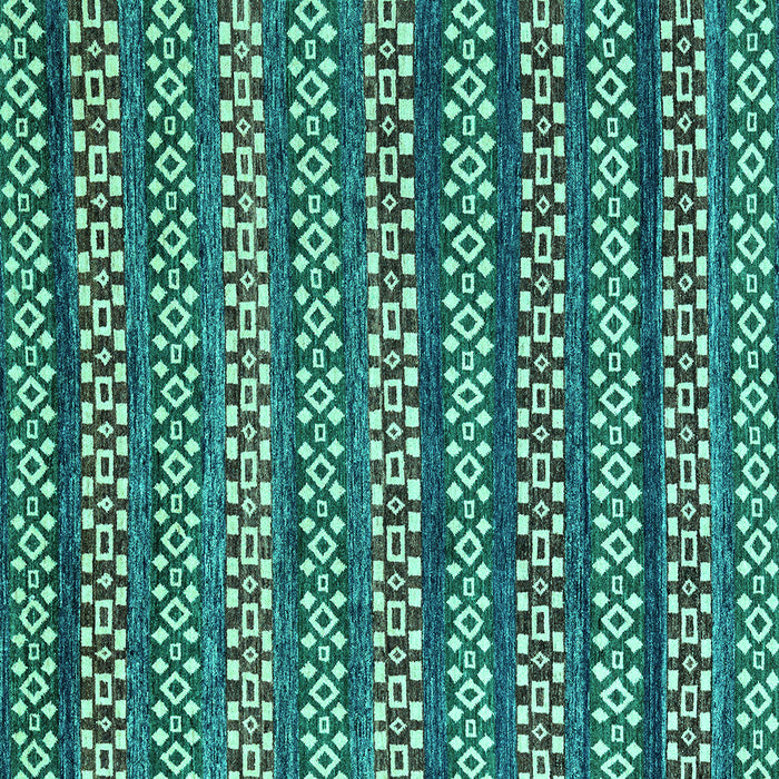 Square Machine Washable Abstract Turquoise Modern Area Rugs, wshabs4284turq