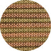 Round Abstract Orange Modern Rug, abs4284org