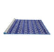 Sideview of Machine Washable Abstract Blue Modern Rug, wshabs4284blu