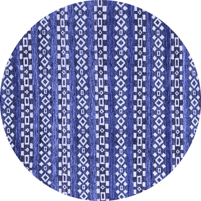Round Machine Washable Abstract Blue Modern Rug, wshabs4284blu