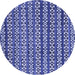 Round Machine Washable Abstract Blue Modern Rug, wshabs4284blu