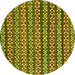 Round Abstract Yellow Modern Rug, abs4284yw