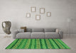 Machine Washable Abstract Green Modern Area Rugs in a Living Room,, wshabs4284grn