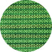 Round Abstract Green Modern Rug, abs4284grn