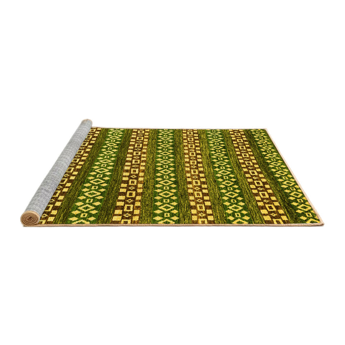 Sideview of Machine Washable Abstract Yellow Modern Rug, wshabs4284yw