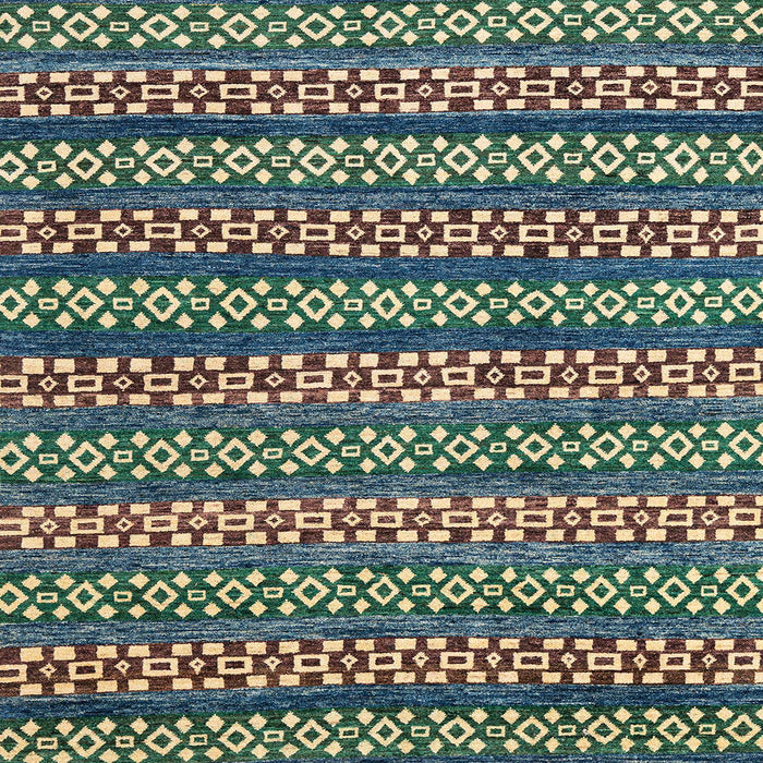 Square Abstract Green Modern Rug, abs4284