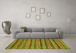 Machine Washable Abstract Yellow Modern Rug in a Living Room, wshabs4284yw